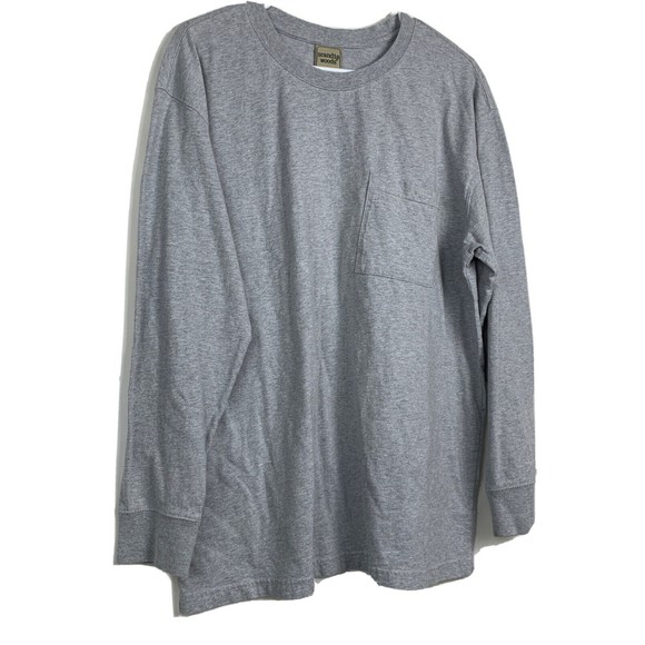 Men’s L Top Long Sleeve Pullover Gray Crewneck Casual Henley Scandia Woods EUC - Picture 6 of 11